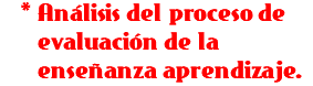 Análisis del proceso de evaluación de la enseñanza aprendizaje.